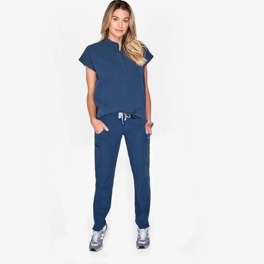 FIGS Rafaela Scrub Top - Dark Harbor